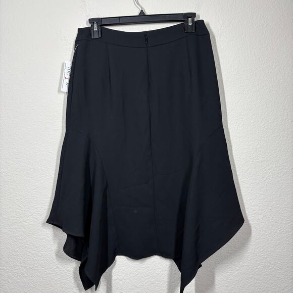 Elliott Lauren 6 Lori K Knee Length Skirt Draped Black Flared Handkerchief Hem - Picture 2 of 8